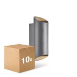 Multipack 10x Nordlux Nico Wall Light Aluminium Anthracite Up & Down | IP54 - Suitable for 2x GU10